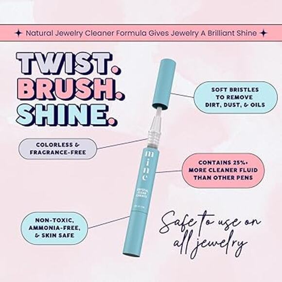 New Set of 4 MINE On-the-Go Ring & Jewelry Cleaning Pen Crystal Clear Carats - Picture 2 of 8